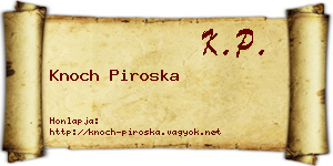 Knoch Piroska névjegykártya